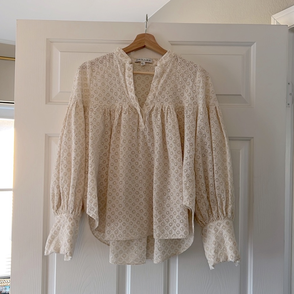 Shona Joy Ivory Eyelet Blouse - Size 8